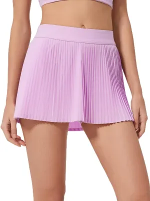 ALCEA ROSEA Womens Pleated Tennis Mini Skirt Elastic High Waisted Flowy Golf Skort Athletic Chiffon Skirts with Pockets 2809