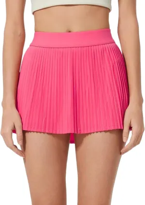 ALCEA ROSEA Womens Pleated Tennis Mini Skirt Elastic High Waisted Flowy Golf Skort Athletic Chiffon Skirts with Pockets 2809