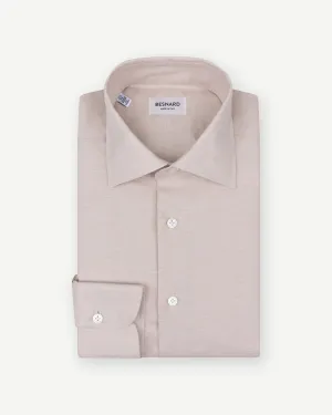 Beige Cotton Linen Spread Collar Shirt