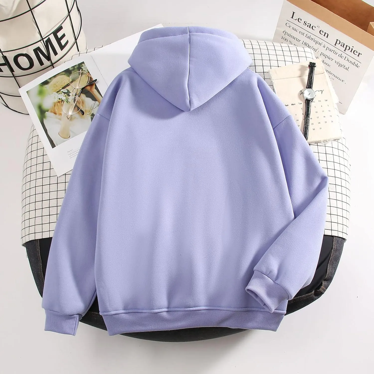 Bobeutou Cute Cartoon Cat Hoodie for Teen Girls Kawaii Graphic Oversized Aesthetic Fleece Preppy Sweatshirts Women Pullover