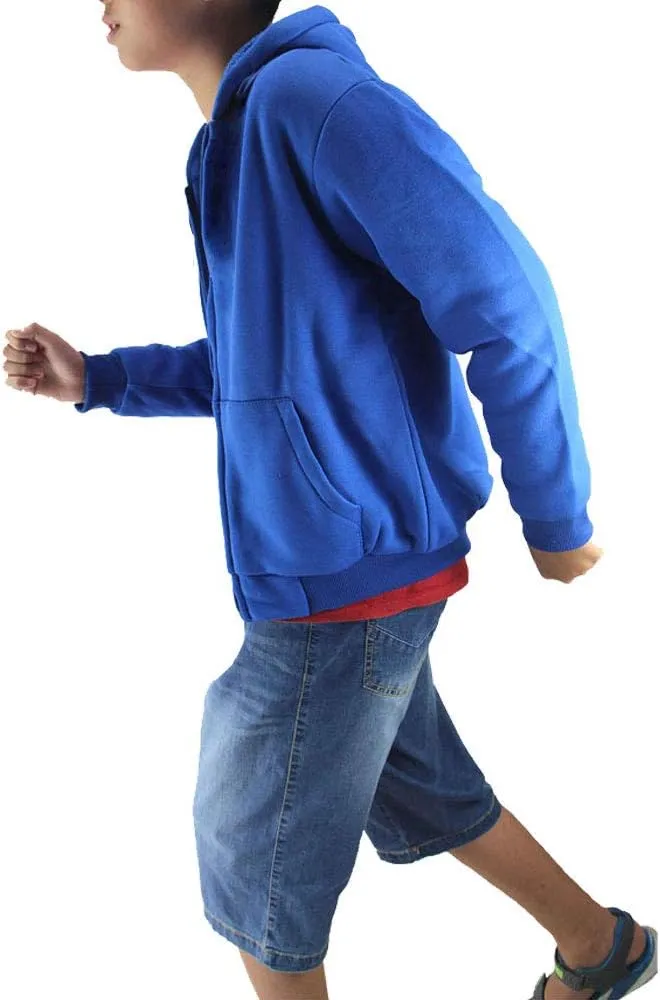 Boys Hoodies Full Zip Up Sherpa Lined Fleece Lined Athletic Youth Kids Sweatshirts,Size 8-16