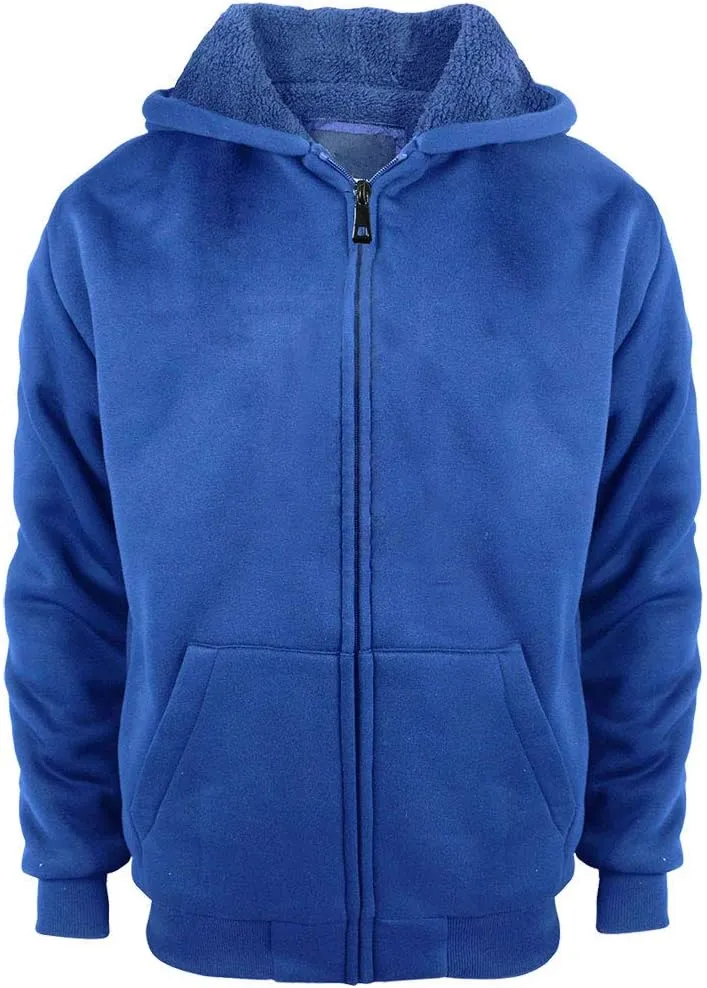 Boys Hoodies Full Zip Up Sherpa Lined Fleece Lined Athletic Youth Kids Sweatshirts,Size 8-16