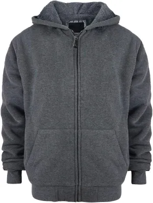 Boys Hoodies Full Zip Up Sherpa Lined Fleece Lined Athletic Youth Kids Sweatshirts,Size 8-16