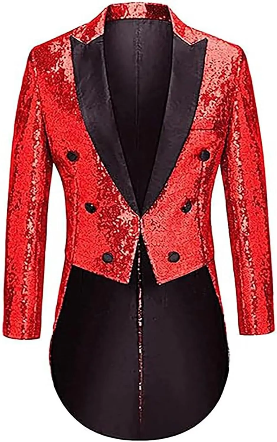 Boys Sequin Tuxedo Jacket Tails Slim Fit Tailcoat Dress Coat Swallowtail Dinner Party Wedding Blazer Suit Jacket