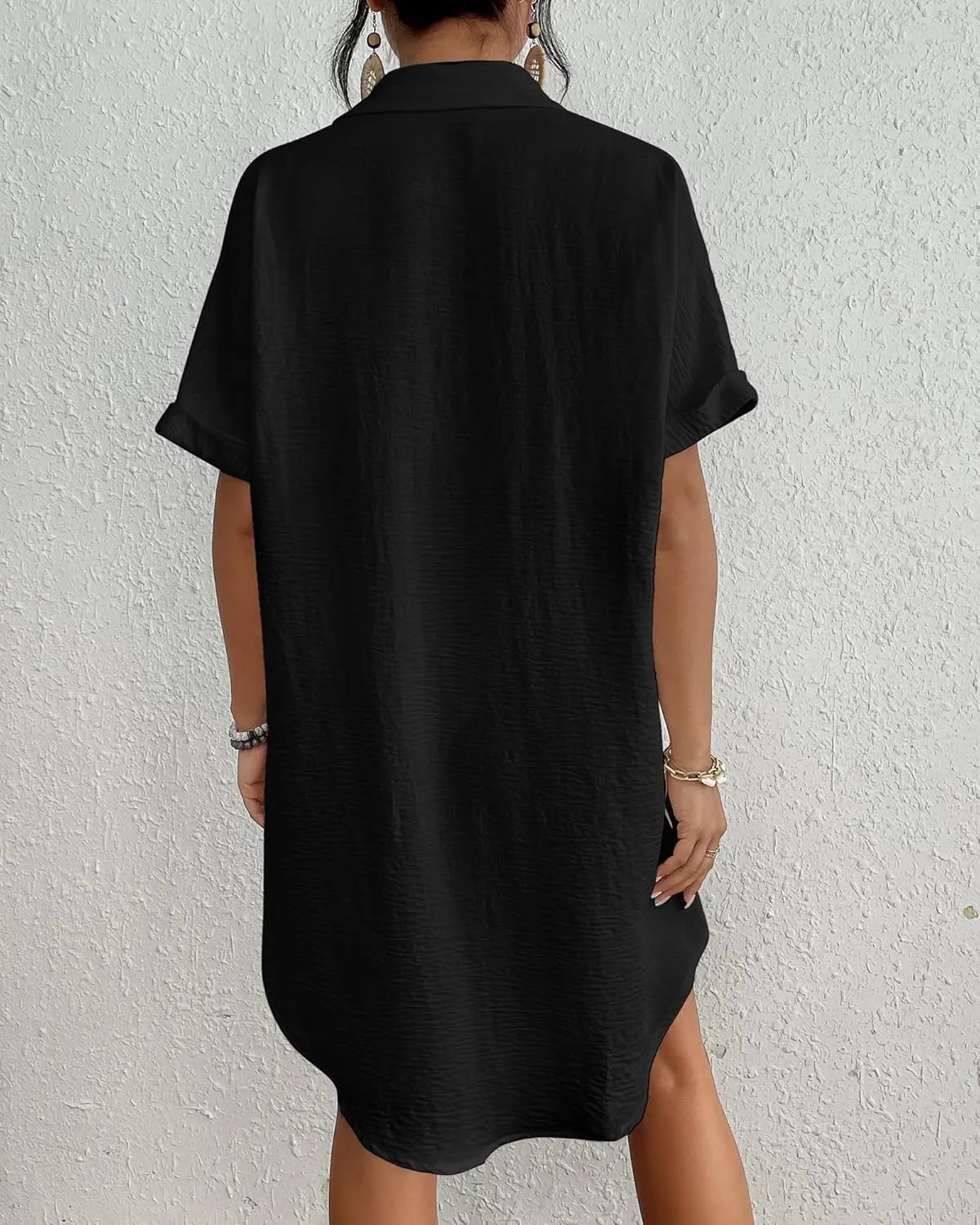 Bsubseach Women Swimsuit Coverup Shirt Dress Button Down Bathing Suit Cover Up Beachwear