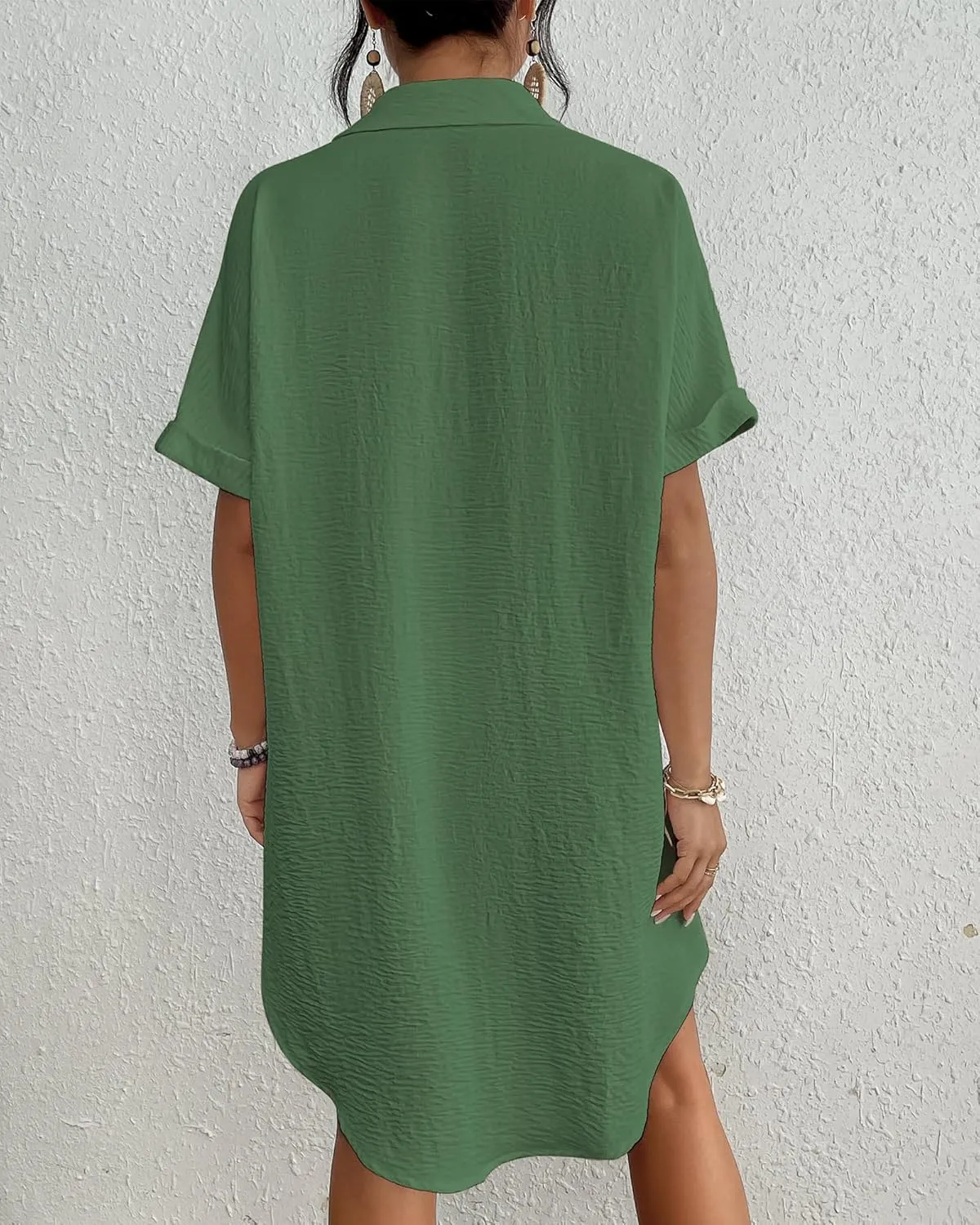 Bsubseach Women Swimsuit Coverup Shirt Dress Button Down Bathing Suit Cover Up Beachwear