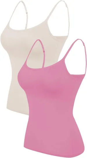 Camisoles for Women with Built in Bra,Basic Yoga Modal Material Padded Bra Undershirt(S-5XL)