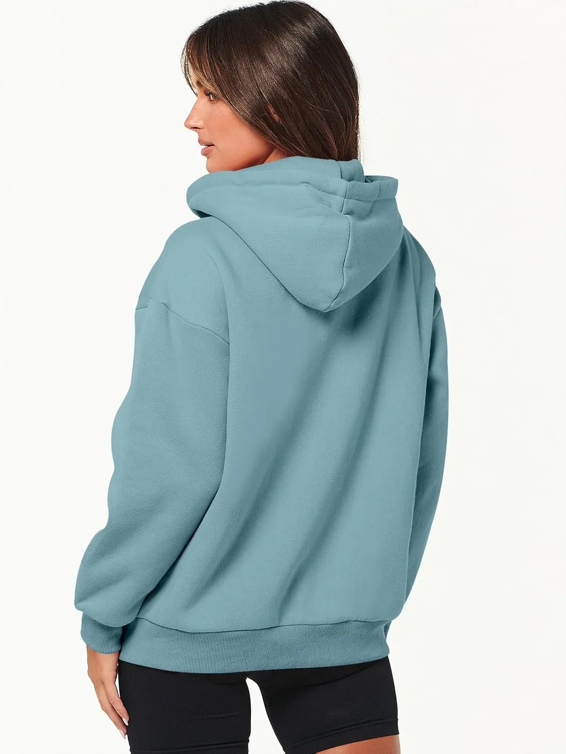 Caracilia Womens Zip Up Hoodies Oversized Long Sleeve Sweatshirts Casual Y2K Hoodie 2024 Fall Jacket with Pockets