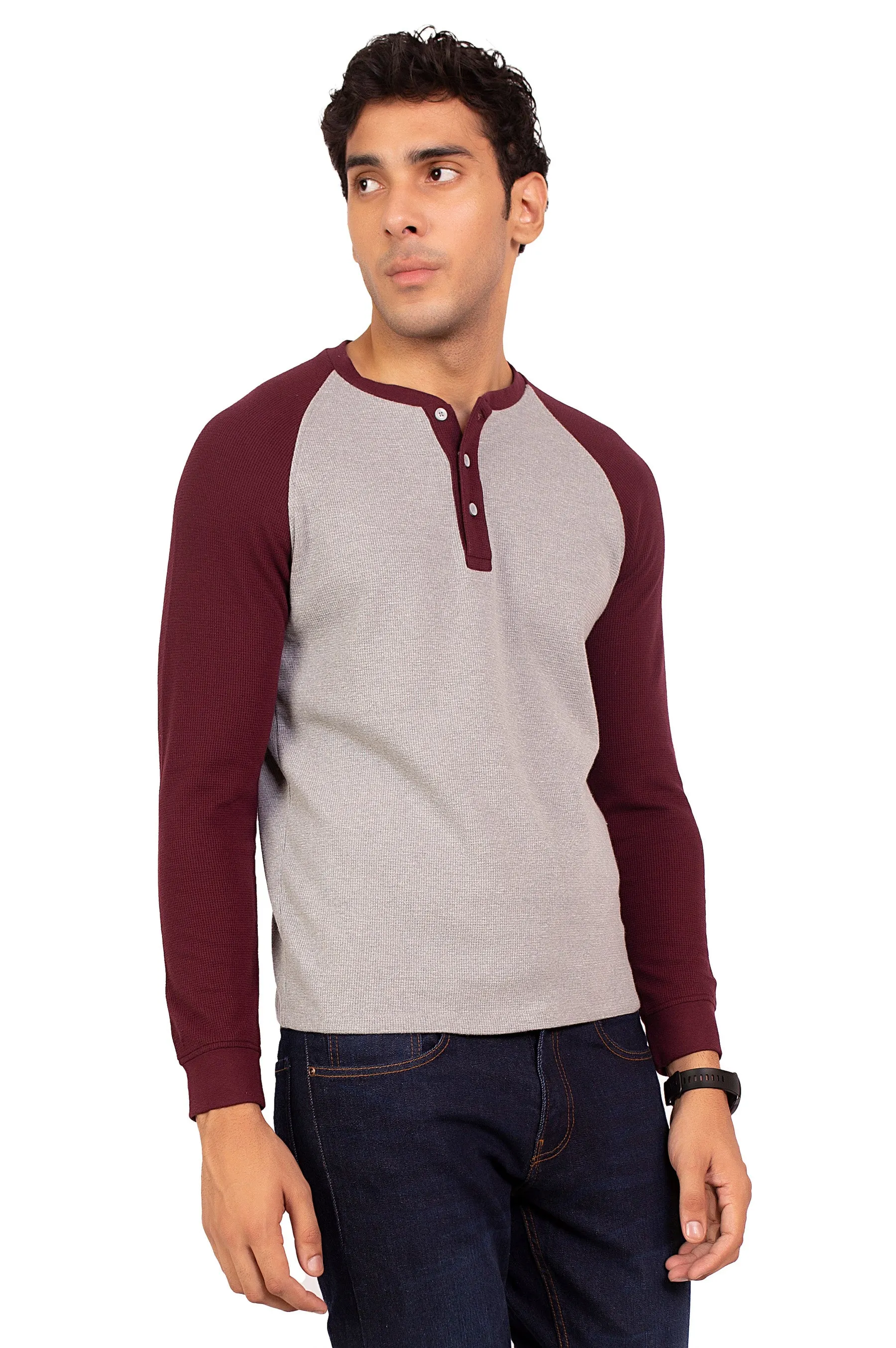 Contrast Waffle Knit Tee