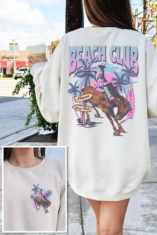 Cowboy Beach Club Graphic Fleece Sweatshirts
