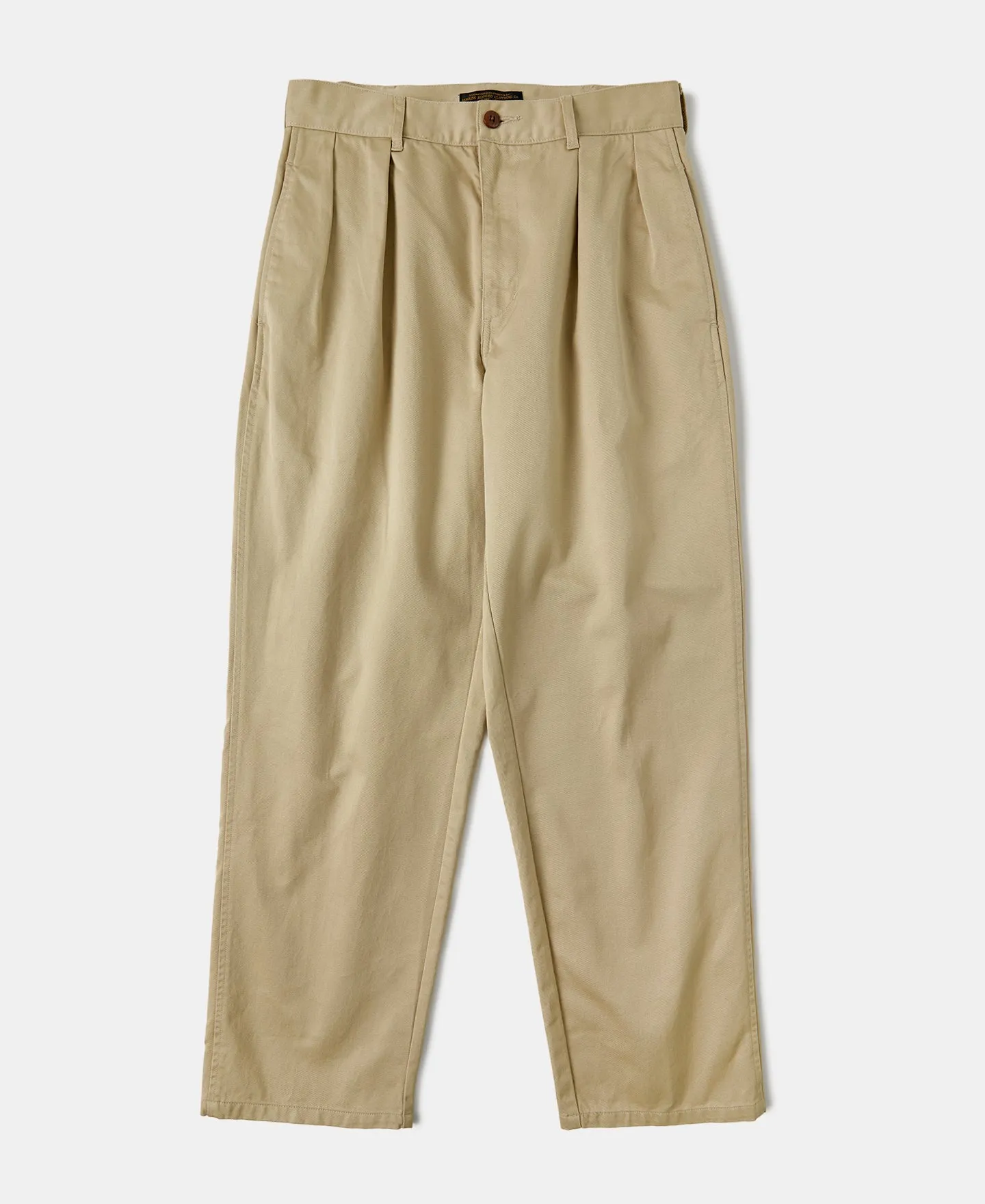 Double-Pleat Relaxed Fit Twill Chino Trousers