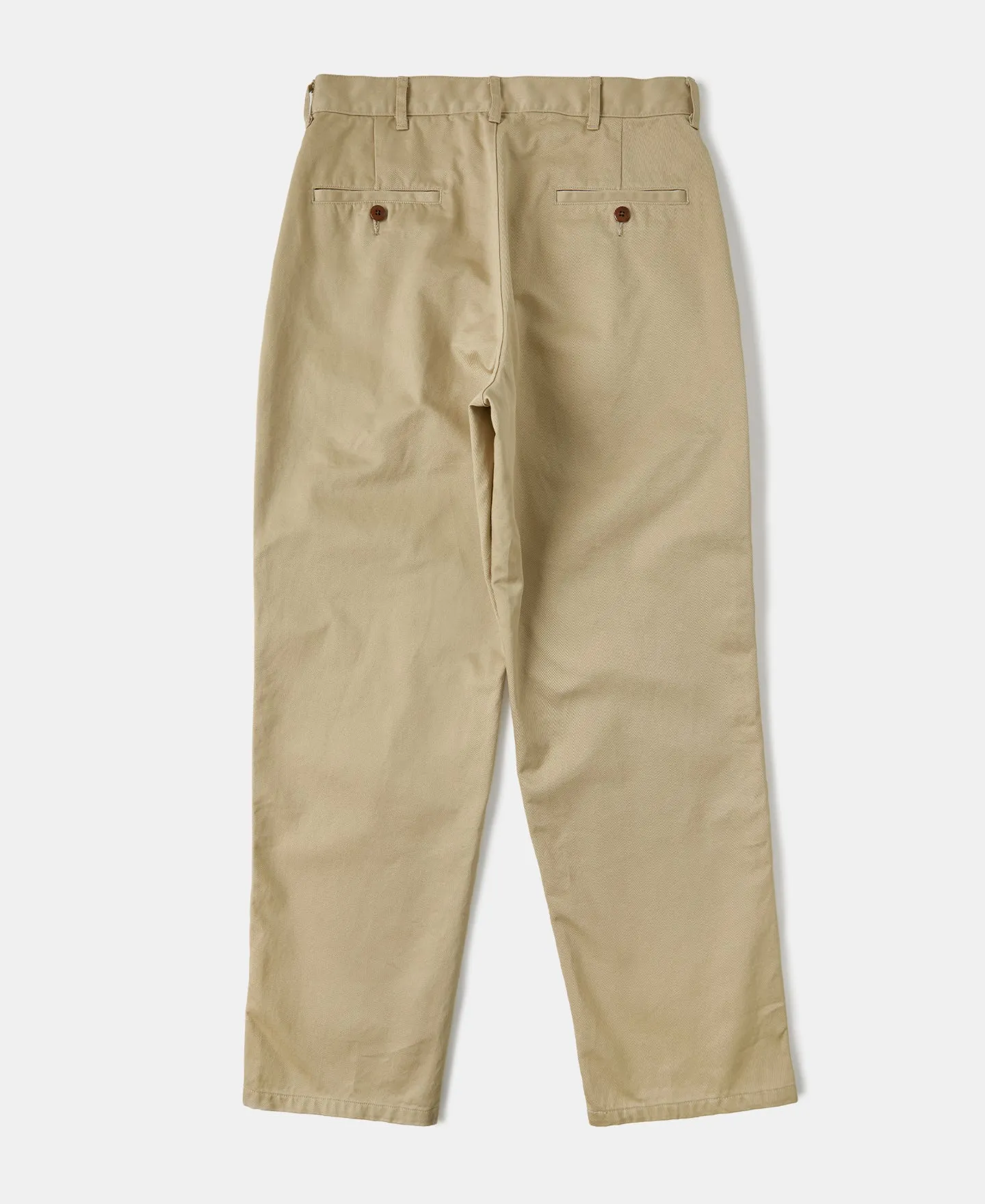 Double-Pleat Relaxed Fit Twill Chino Trousers
