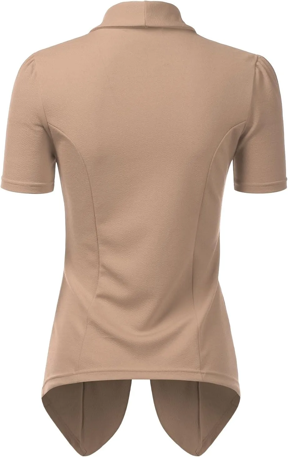 DOUBLJU Casual Draped Ruffles Blazer Short Sleeve Basic Open Front Cardigan Jacket for Womens with Plus Size Work Office Suit