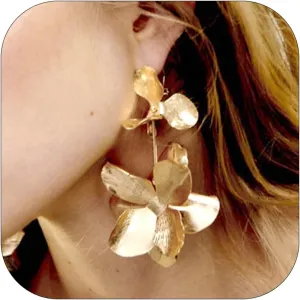 Gold Flower Earrings Chunky Gold Statement Earrings for Women Trendy Floral Earrings Boho Exaggerated Jewelry Gifts Spring Dresses for Women 2025 Outfits Accessories