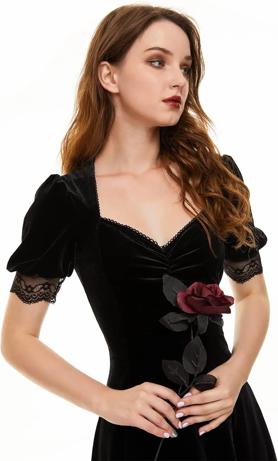 Gothic Dresses Vintage Grunge Lace-up Dress Classic Little Black Dress for Women Black Goth Dress