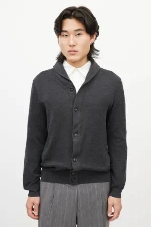 Grey Knit Button Up Cardigan
