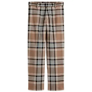 H&M Plaid Relaxed Fit trousers, dark beige