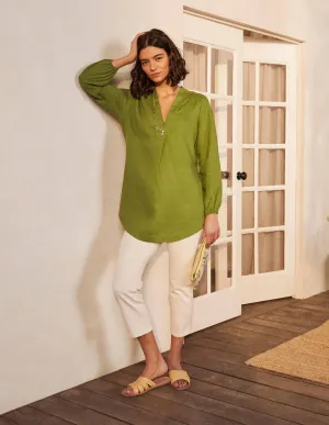Hannah Linen Shirt-Pea