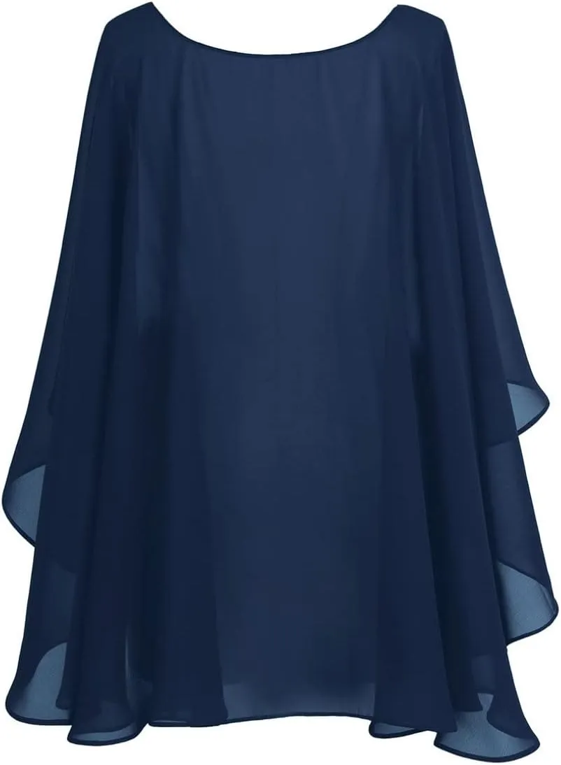 iiniim Womens Chiffon High Low Wedding Capes Bolero Shrug Bridal Long Shawls and Wraps for Evening Dress