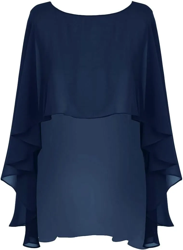 iiniim Womens Chiffon High Low Wedding Capes Bolero Shrug Bridal Long Shawls and Wraps for Evening Dress