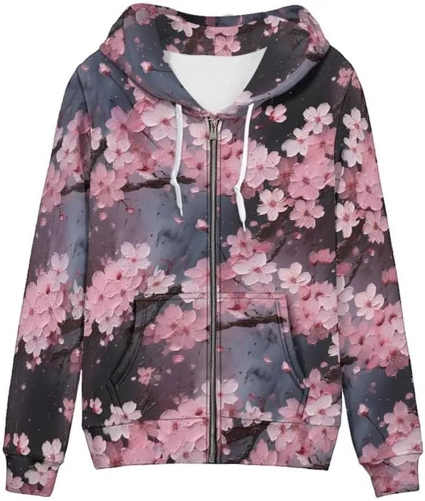 Irisjudy Sunflowers Women Hoodies for Running,Hiking,Jogging, Butterfly,Galaxy Stars Print Zip up Sport Coat with Pocket