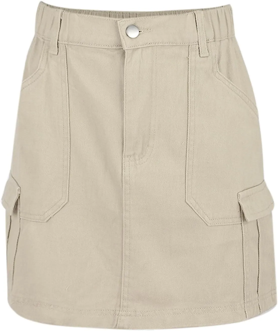 Jean Skirts for Women Denim High Waisted Trendy Stretchy Button Front Short Pencil Skirt with Patch Pockets