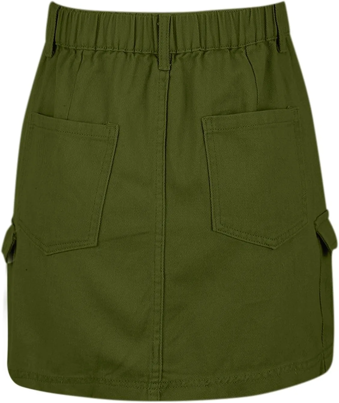 Jean Skirts for Women Denim High Waisted Trendy Stretchy Button Front Short Pencil Skirt with Patch Pockets