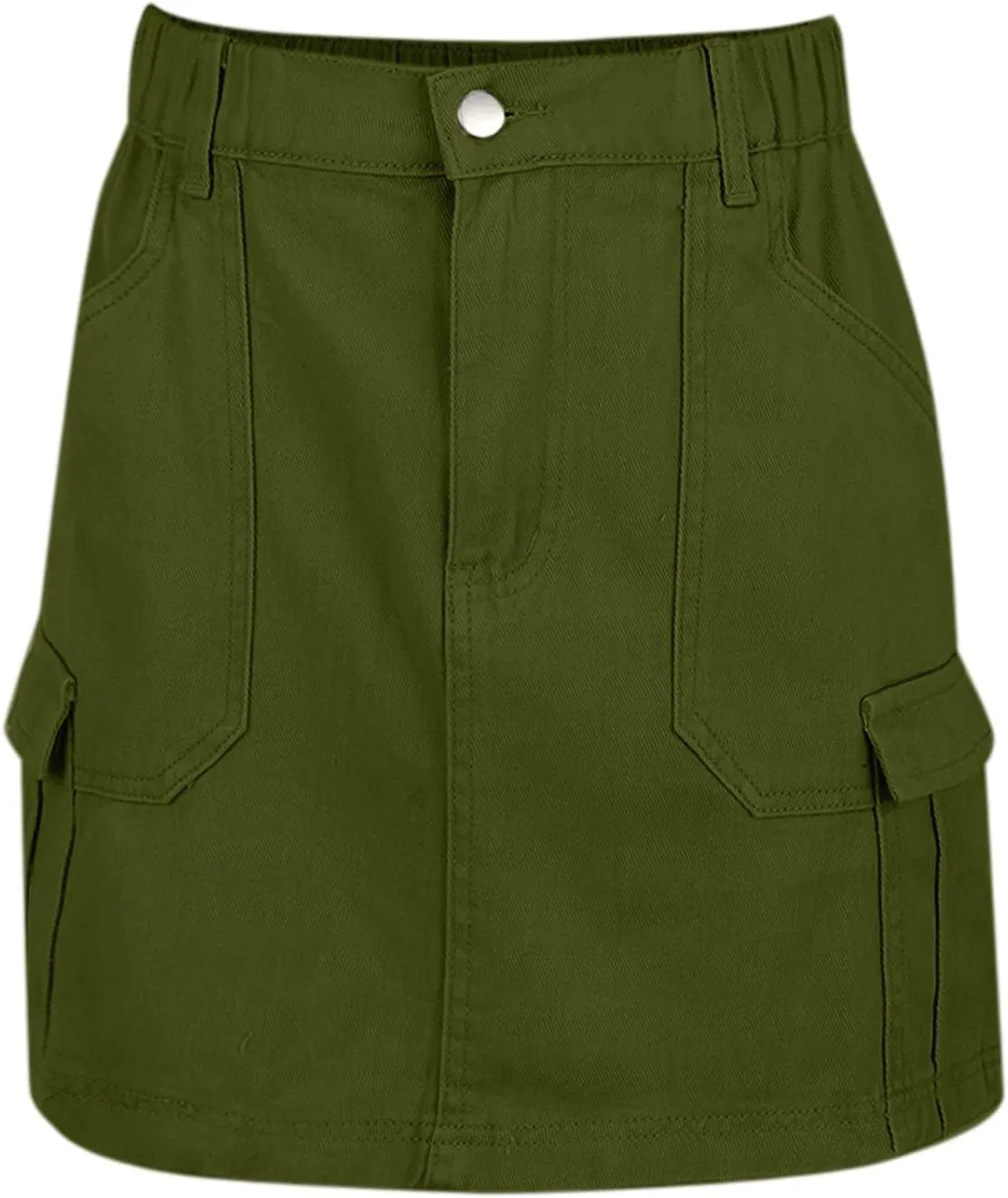 Jean Skirts for Women Denim High Waisted Trendy Stretchy Button Front Short Pencil Skirt with Patch Pockets