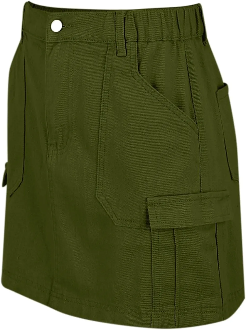 Jean Skirts for Women Denim High Waisted Trendy Stretchy Button Front Short Pencil Skirt with Patch Pockets
