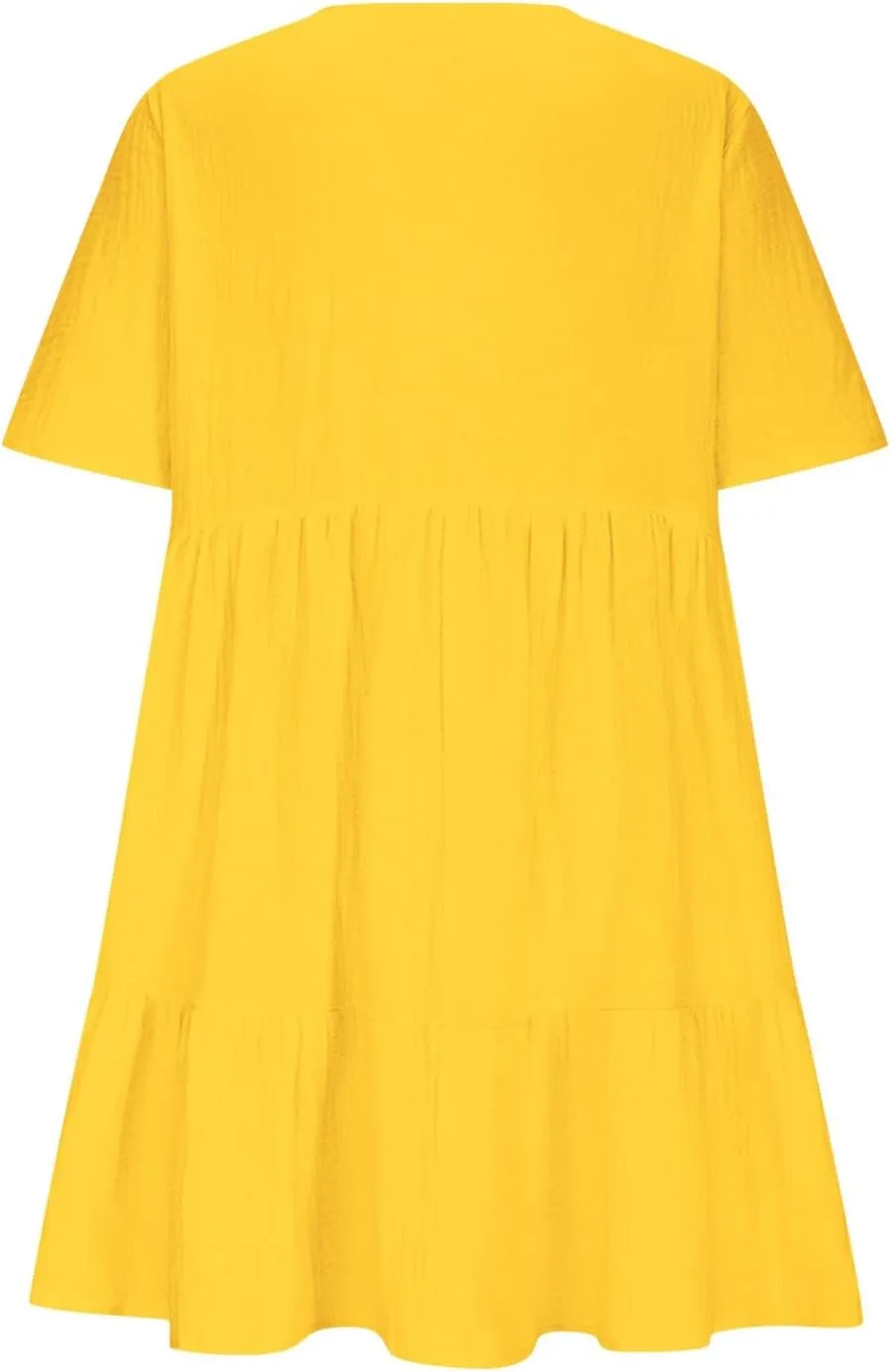 JOAU Women Summer Babydoll Dresses Cute Casual Short Sleeve V Neck Tiered Ruffle A Line Flowy Beach Mini Dress with Pockets