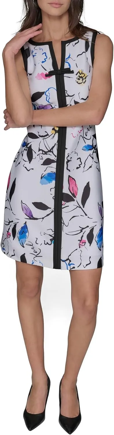 Karl Lagerfeld Paris Women's Sleeveless V-Neck Bow A-line Mini Dress
