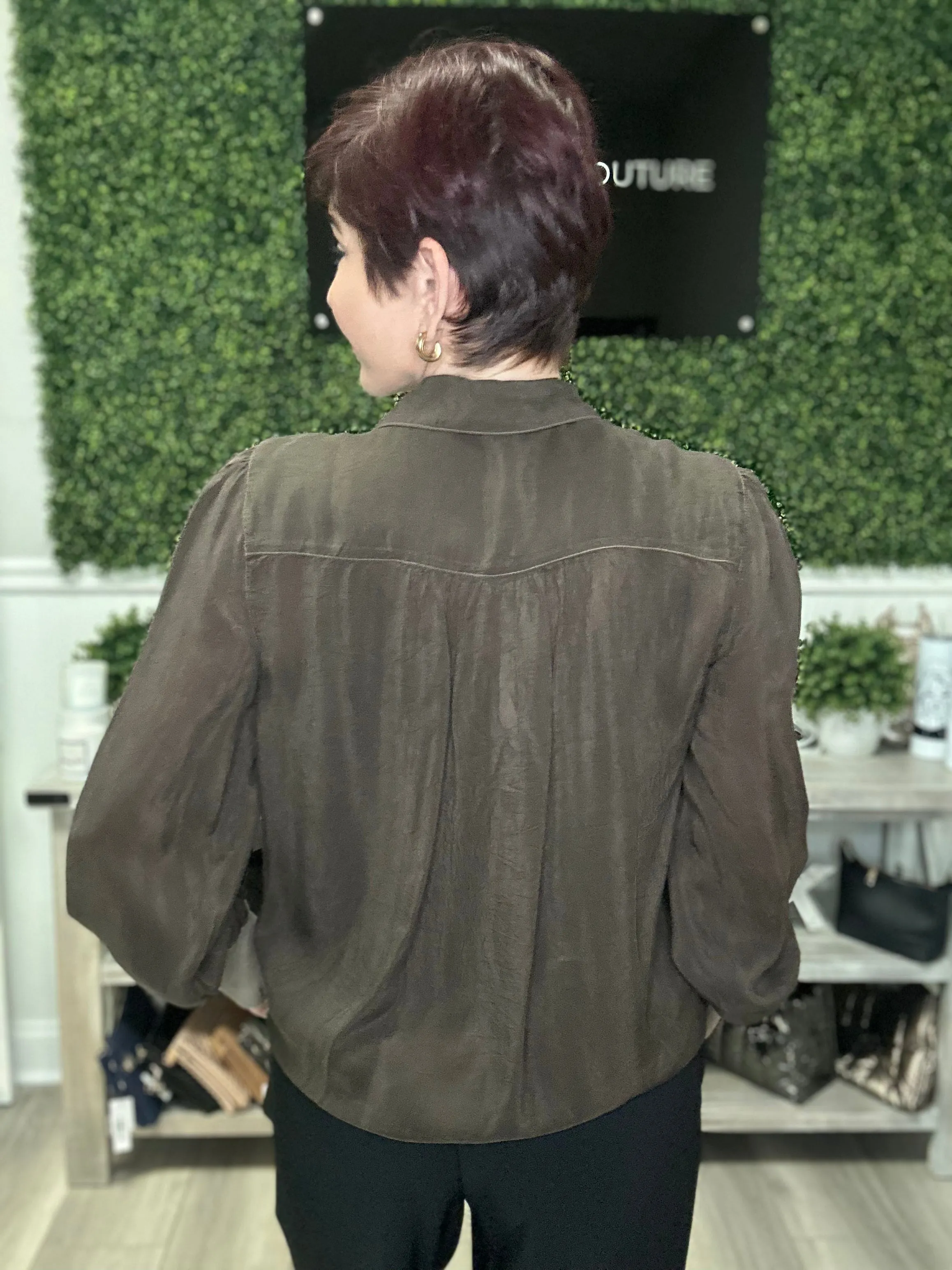 Long Sleeve Rib Cuff Button up shirt