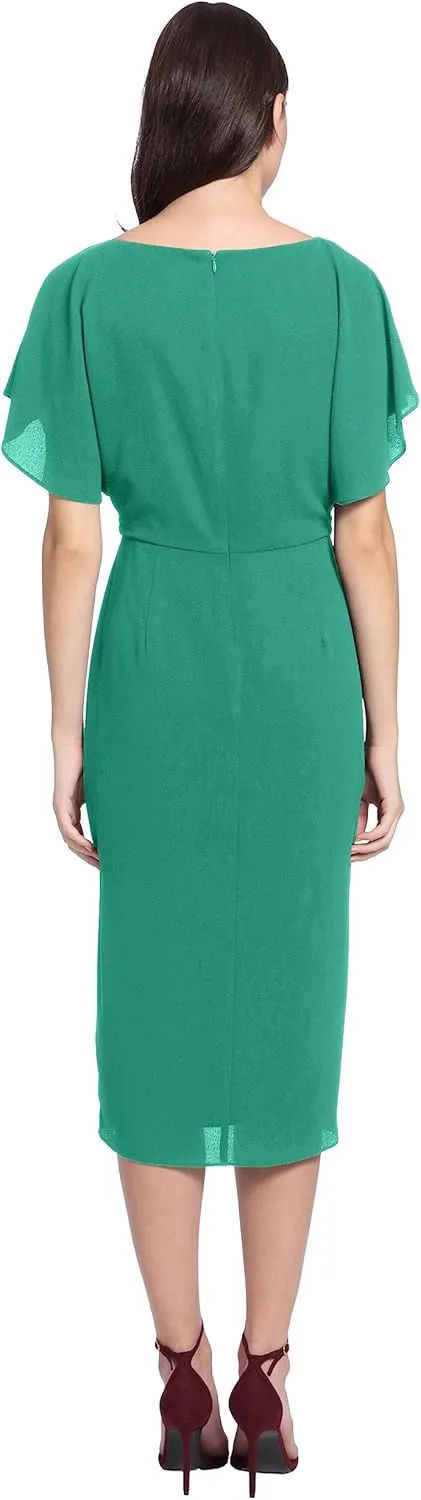 Maggy London Women's Boat Neck Flutter Sleeve Dress Occasion Event Guest of