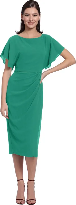 Maggy London Women's Boat Neck Flutter Sleeve Dress Occasion Event Guest of