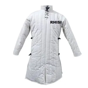 medieval gambeson Cotton padded jacket Thick padded coat White color padded coat Medieval reenactment costume Historical costume jacket (M)