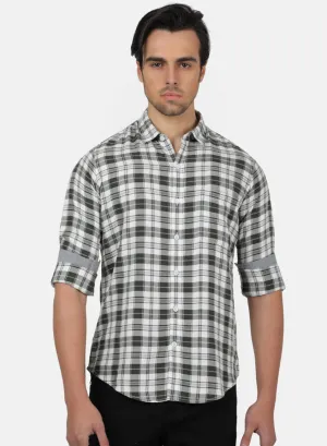 Men Green Check Shirts