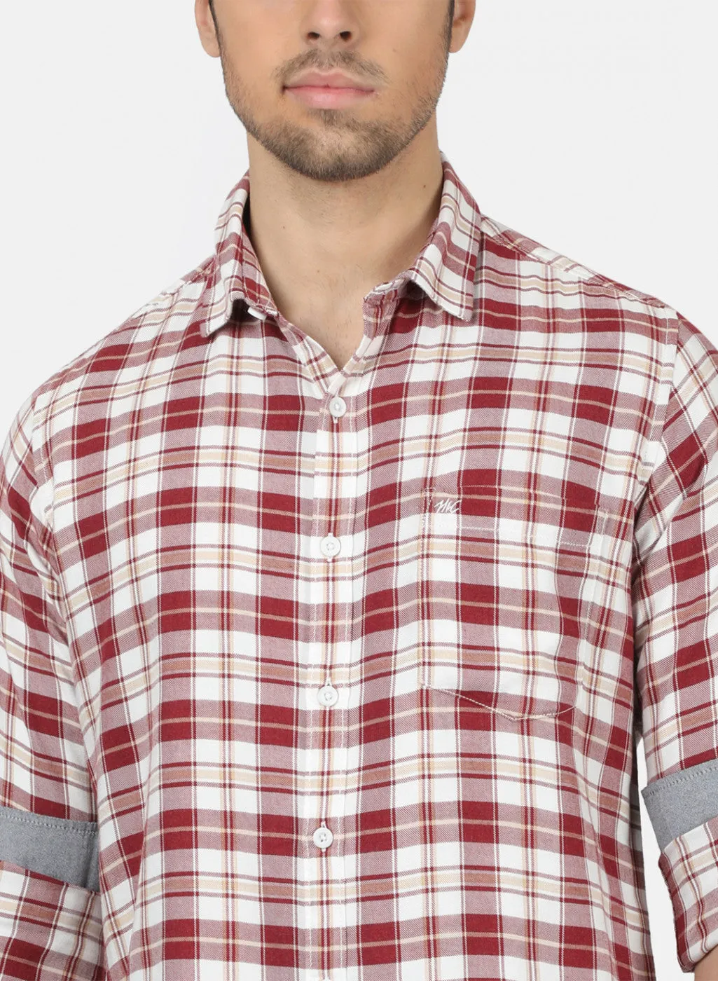 Men Red Check Shirts