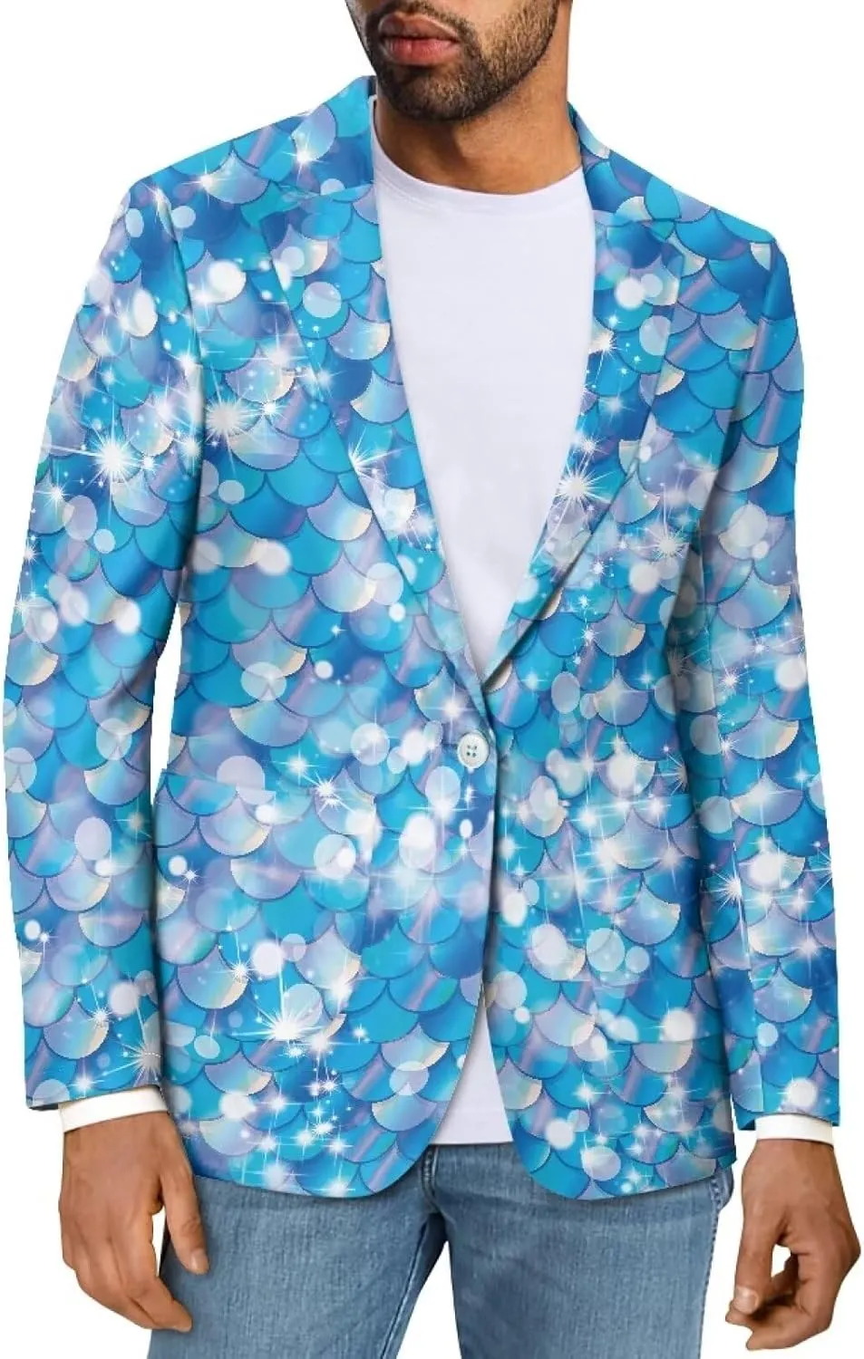 Men's Casual Blazer Regular Fit Lightweight One Button Jacket Slim Wedding Party Coat Business Sport Outwear