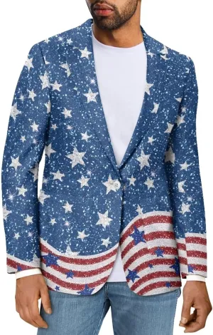 Men's Casual Blazer Regular Fit Lightweight One Button Jacket Slim Wedding Party Coat Business Sport Outwear