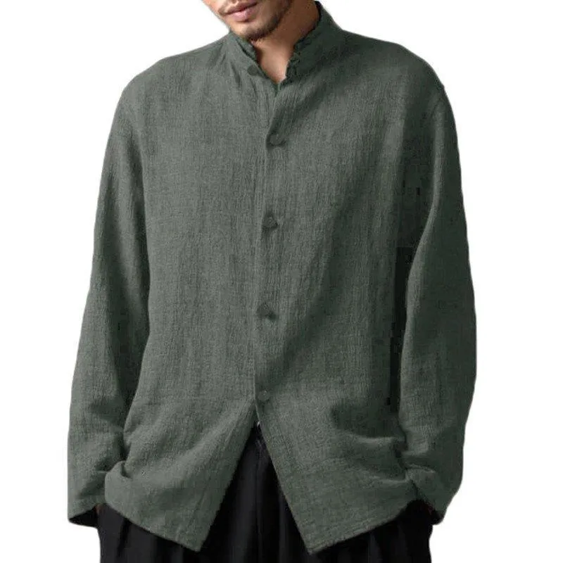 Men's Casual Collar Loose Cotton Shirts