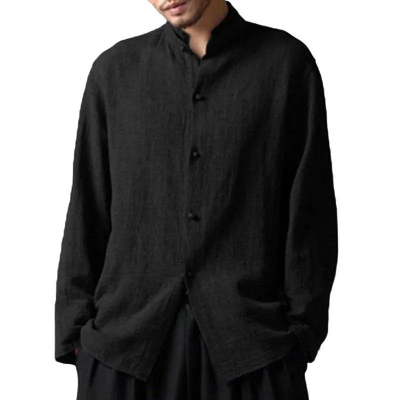 Men's Casual Collar Loose Cotton Shirts