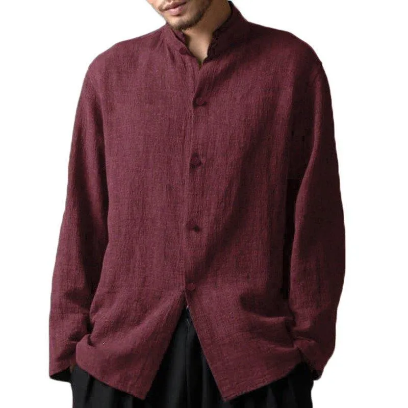 Men's Casual Collar Loose Cotton Shirts