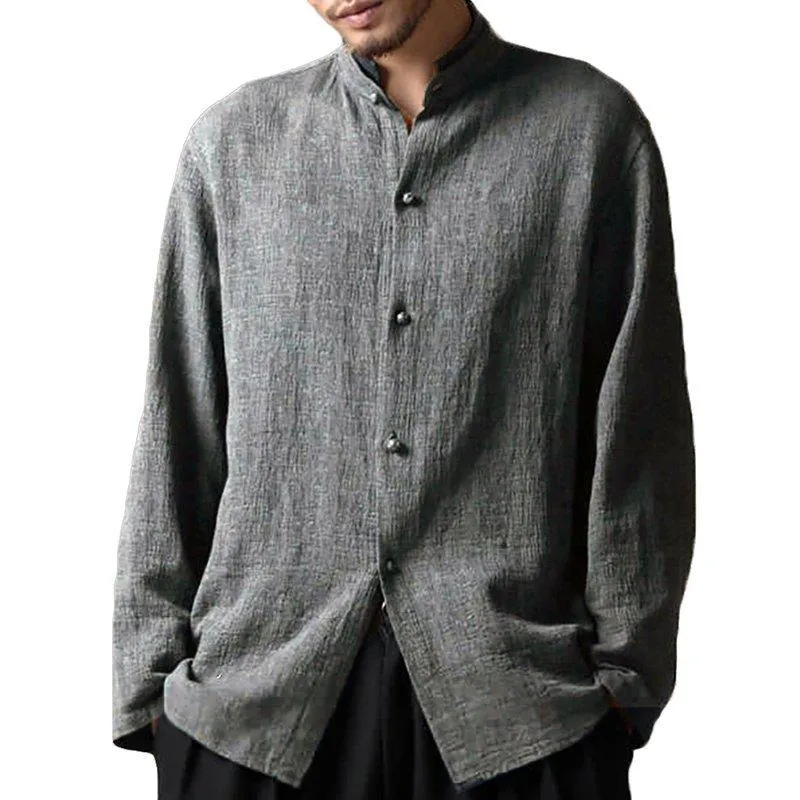 Men's Casual Collar Loose Cotton Shirts