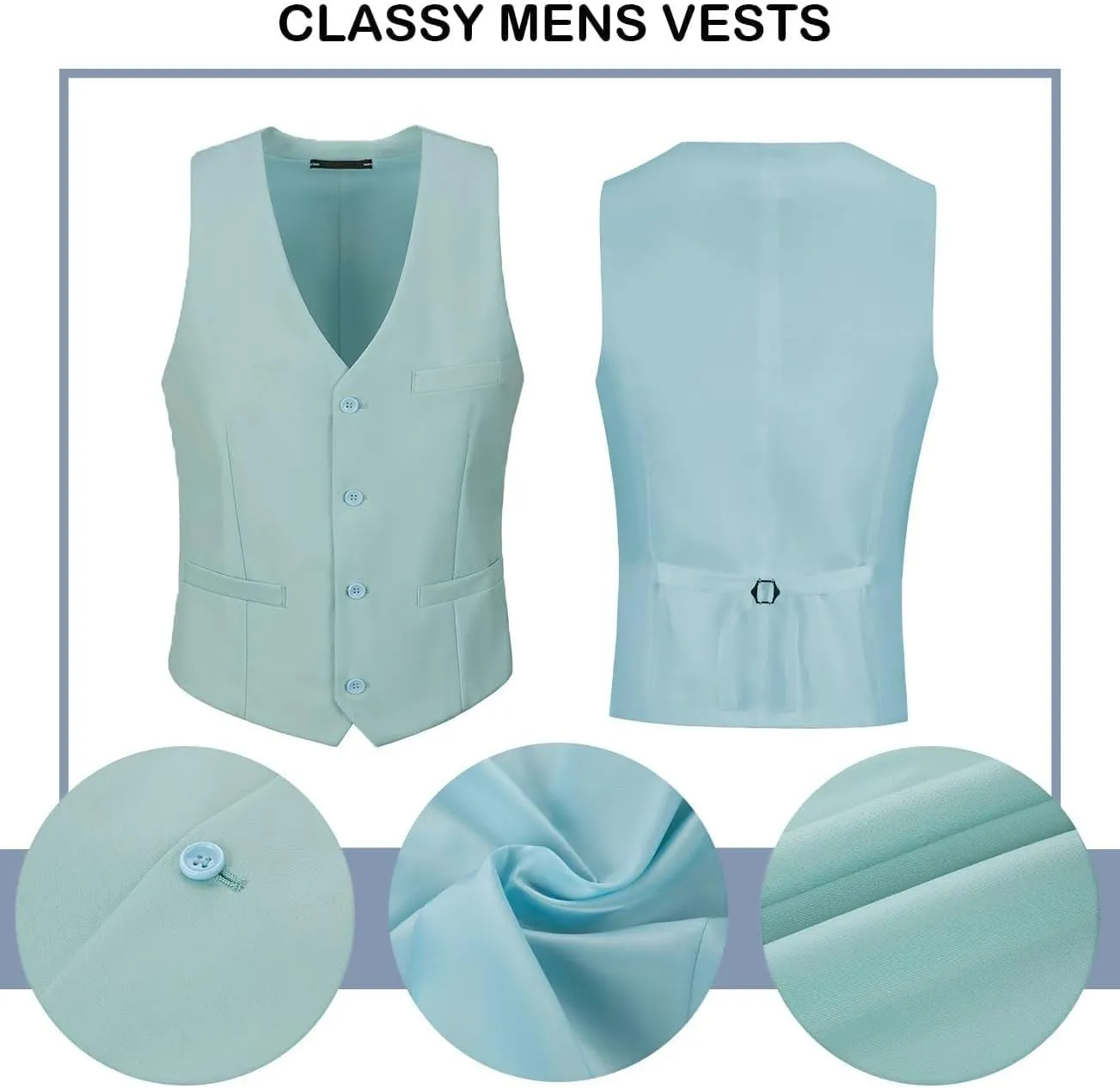 Men's Suit 2 Pieces Slim Fit Dress Vest and Pants Set Prom Suits for Mens Formal Wedding Party Tuxedo