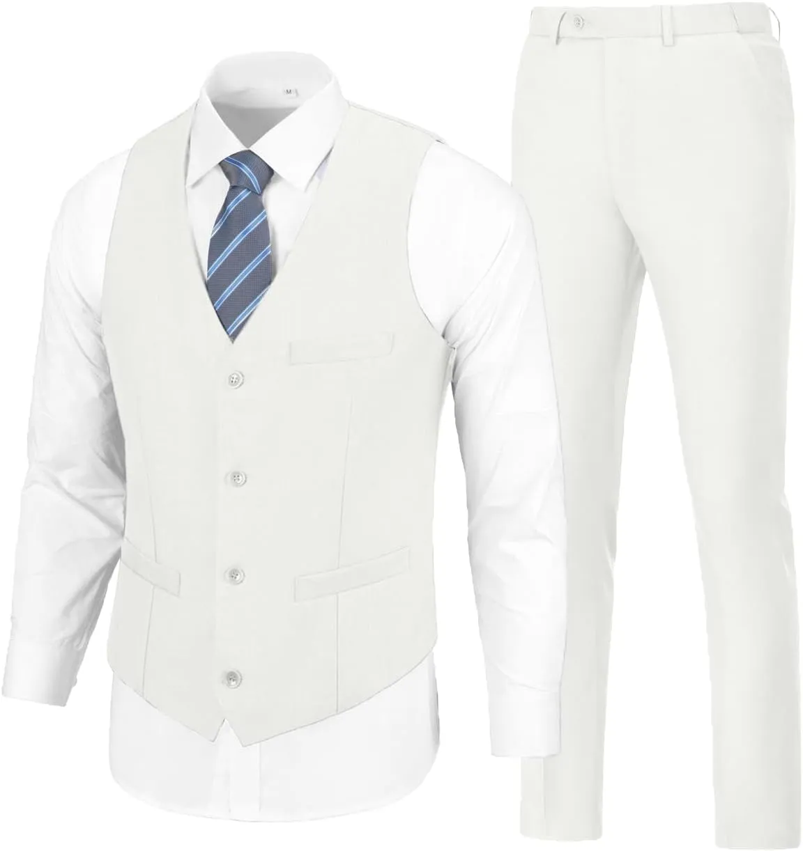 Men's Suit 2 Pieces Slim Fit Dress Vest and Pants Set Prom Suits for Mens Formal Wedding Party Tuxedo