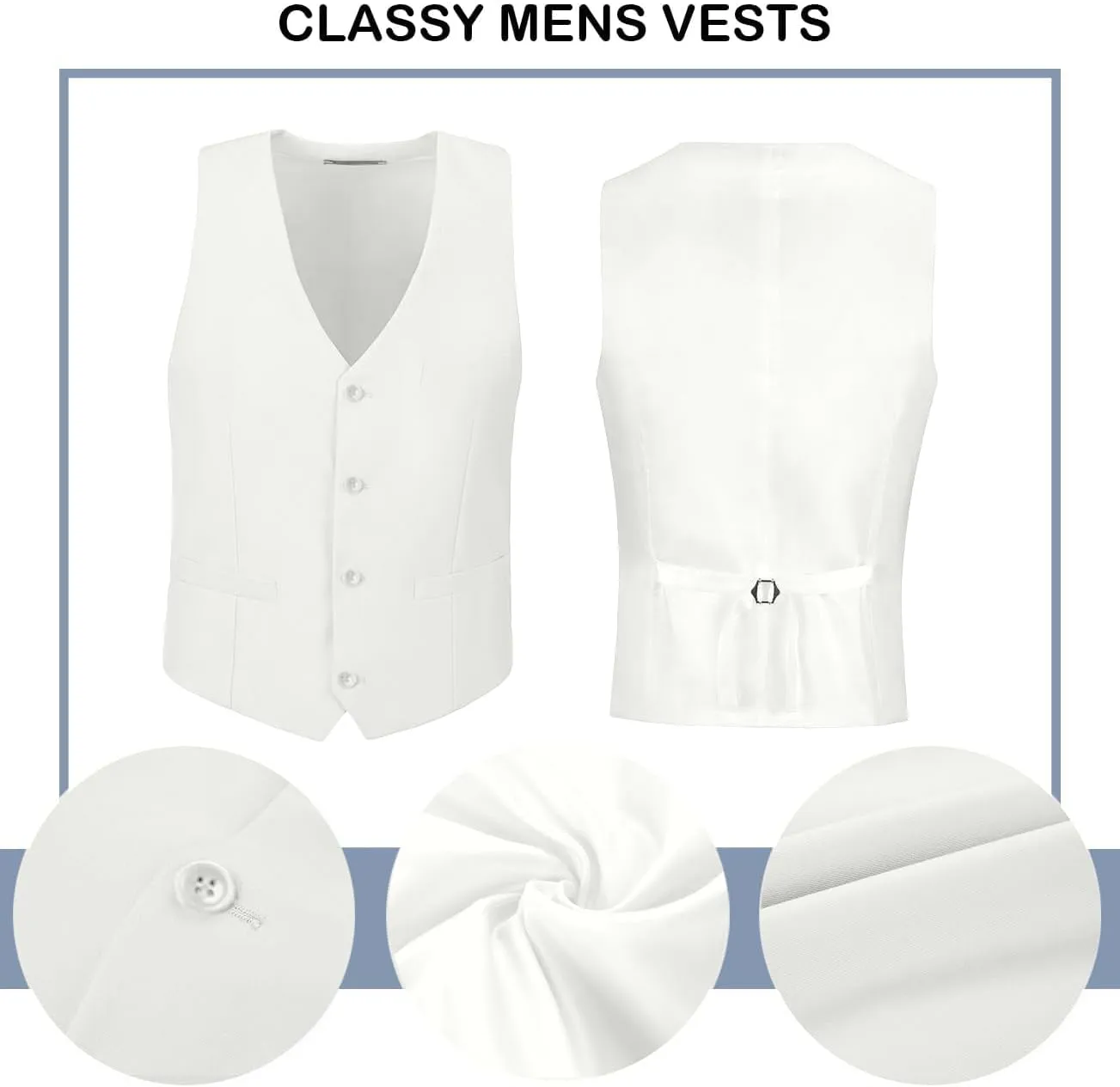 Men's Suit 2 Pieces Slim Fit Dress Vest and Pants Set Prom Suits for Mens Formal Wedding Party Tuxedo