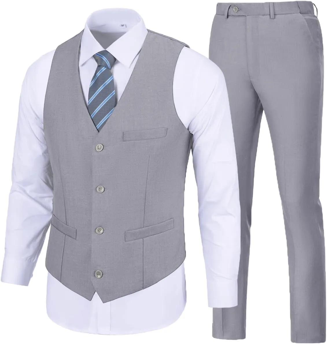 Men's Suit 2 Pieces Slim Fit Dress Vest and Pants Set Prom Suits for Mens Formal Wedding Party Tuxedo