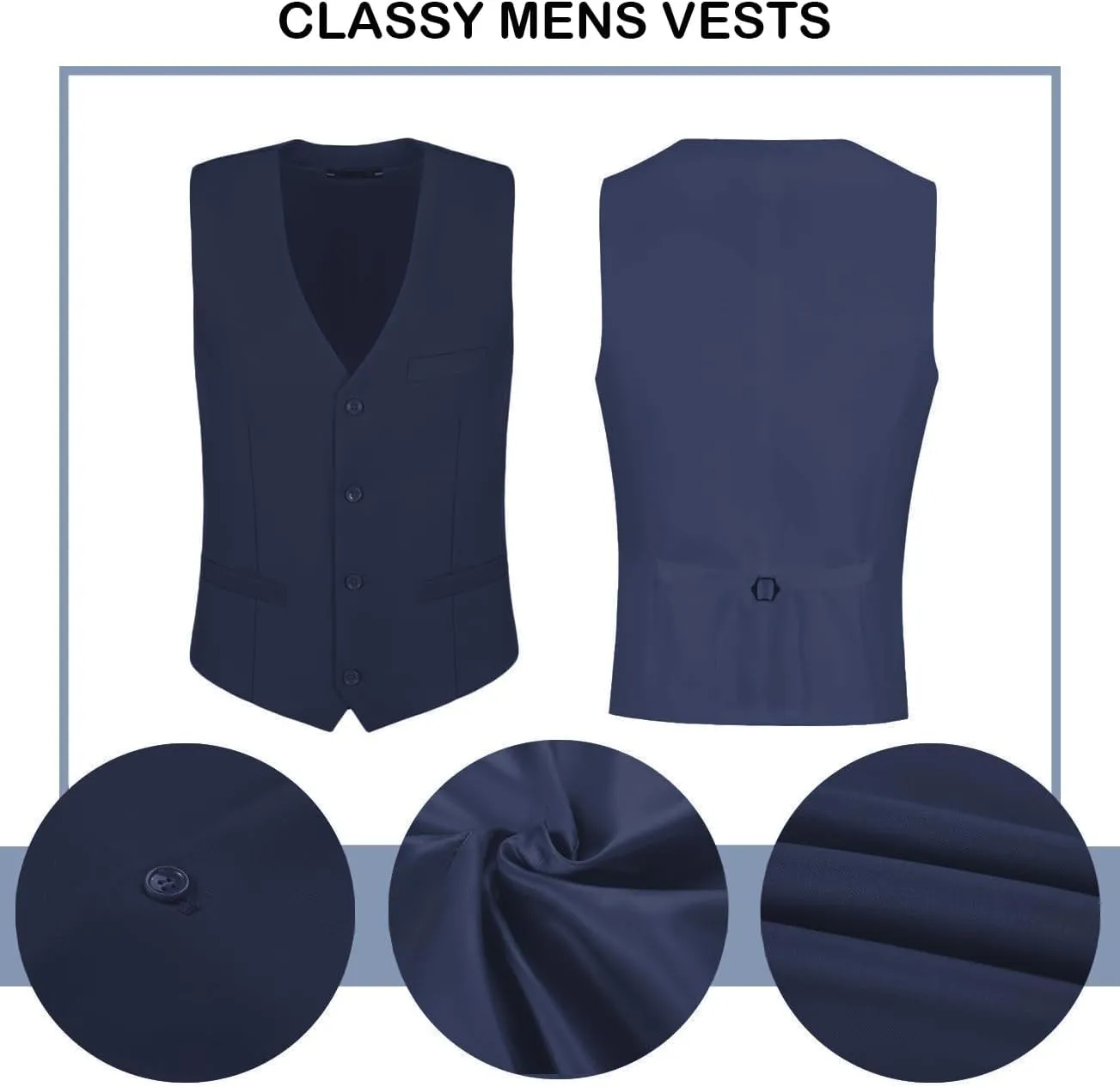 Men's Suit 2 Pieces Slim Fit Dress Vest and Pants Set Prom Suits for Mens Formal Wedding Party Tuxedo