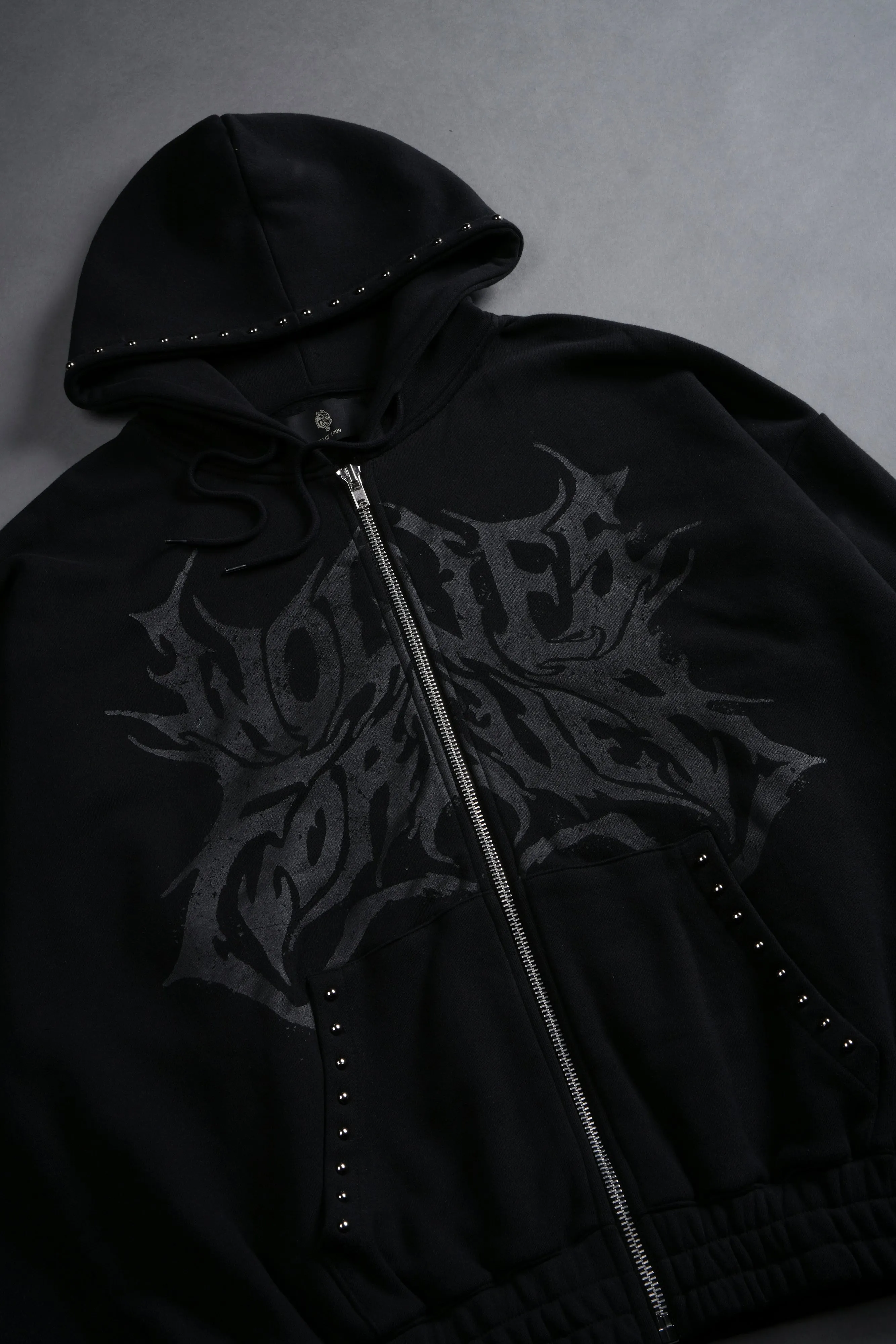Mourning Star "Chambers" Zip Hoodie in Black
