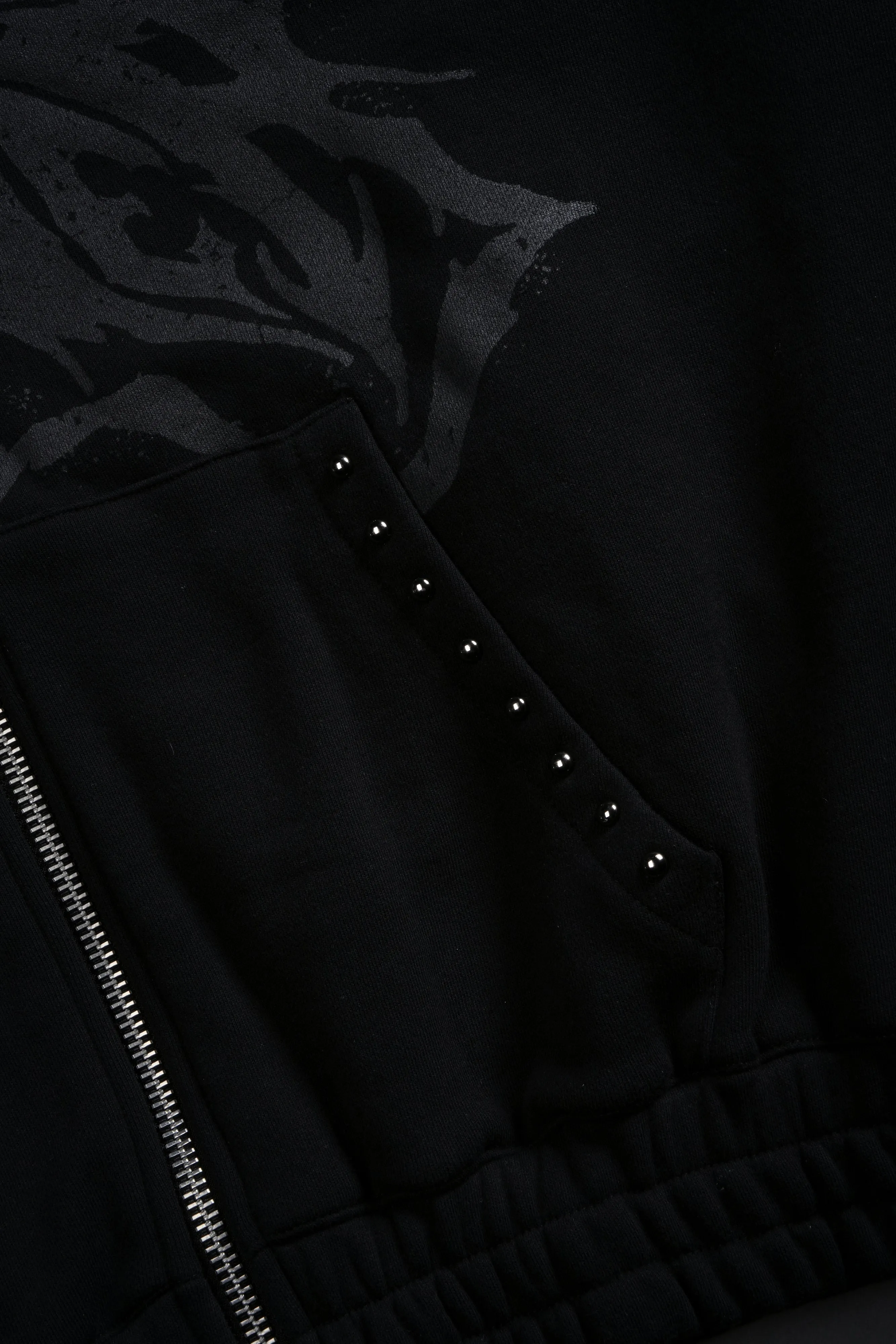 Mourning Star "Chambers" Zip Hoodie in Black